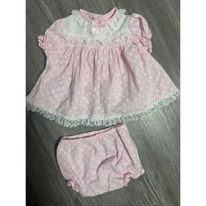 Roanna Baby Girls Pink‎ Floral Dress & Bloomers Set 6-9 Months